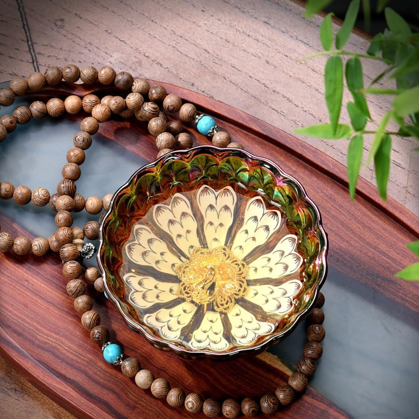 Tenmokus tea cup Master Teacup 5 oz Ceramic Handmade TeaCup inlay Teacup，3D Peacock and lotus Chinese Kungfu Tea Cup (Color : Peacock)