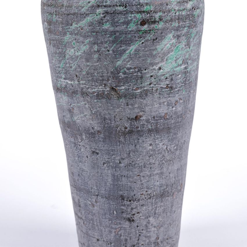 Handmade Tall Ceramic Rustic Vase, 12 Inches Concrete Vase, Distressed Farmhouse Décor, Pottery Decorative Flower Vase for Home Decor, Table,Floor, Living Room Decor,Mantel