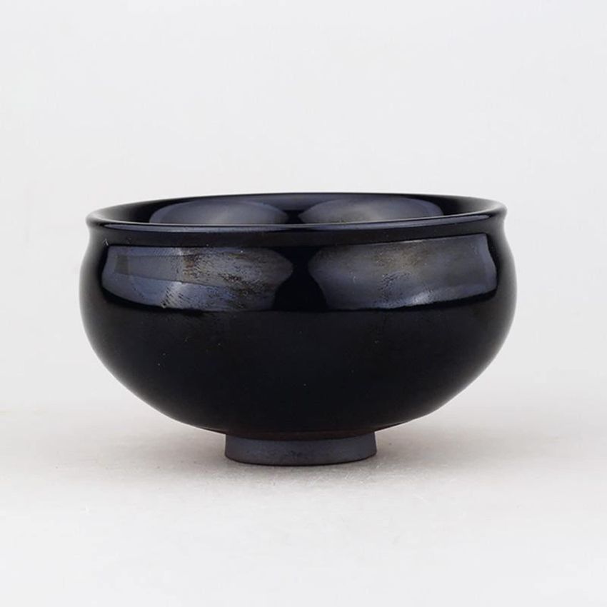 Golden Leaf Jianzhan Tenmoku Tea Cup 160ml 5.41oz Ceramic Tea Bowl Coffee Mug Chinese Traditional Kiln Fired Crafts with Certificate+giftbox