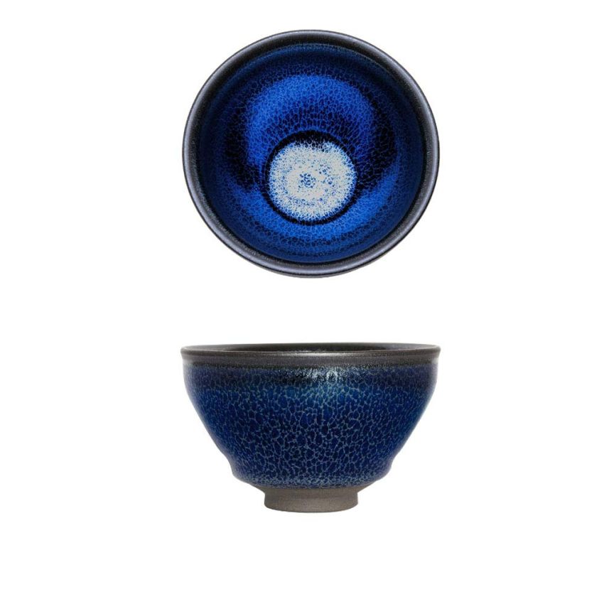 One Featured JianZhan Raw Ore Tenmoku Colorful Wide Mouth Tea Cups Handmade Ceramic kung fu Tea Cup - NO.62