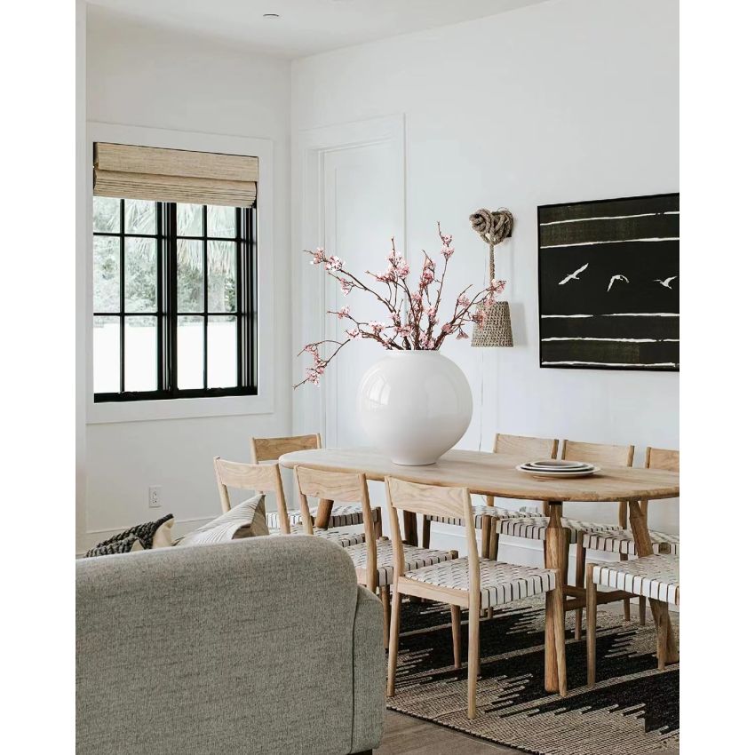 Kokrose Terracotta Table Vase, White Large Pottery Vase, Rustic Vase for Home Decor, Ceramic Vases for Centerpieces, Floor Vase for Pampas Grass