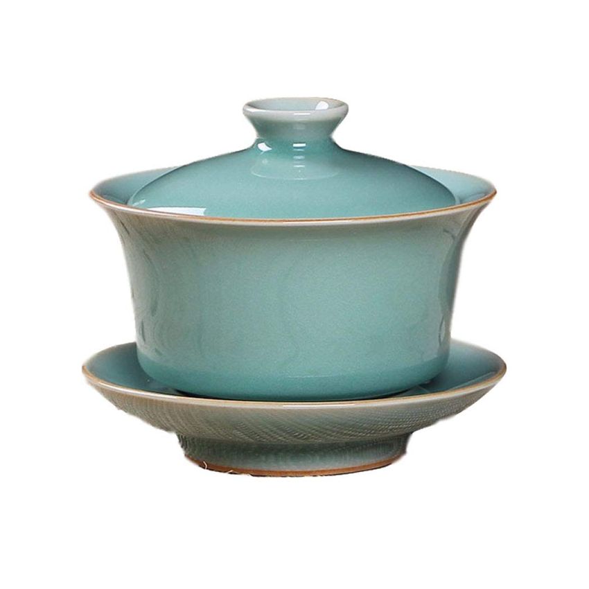 Seres Longquan Celadon Teabowl,Jade Green Porcelain Teabowl Cup,4 Optional Colors,龙泉青瓷茶碗(弟窑) (Dark Green)