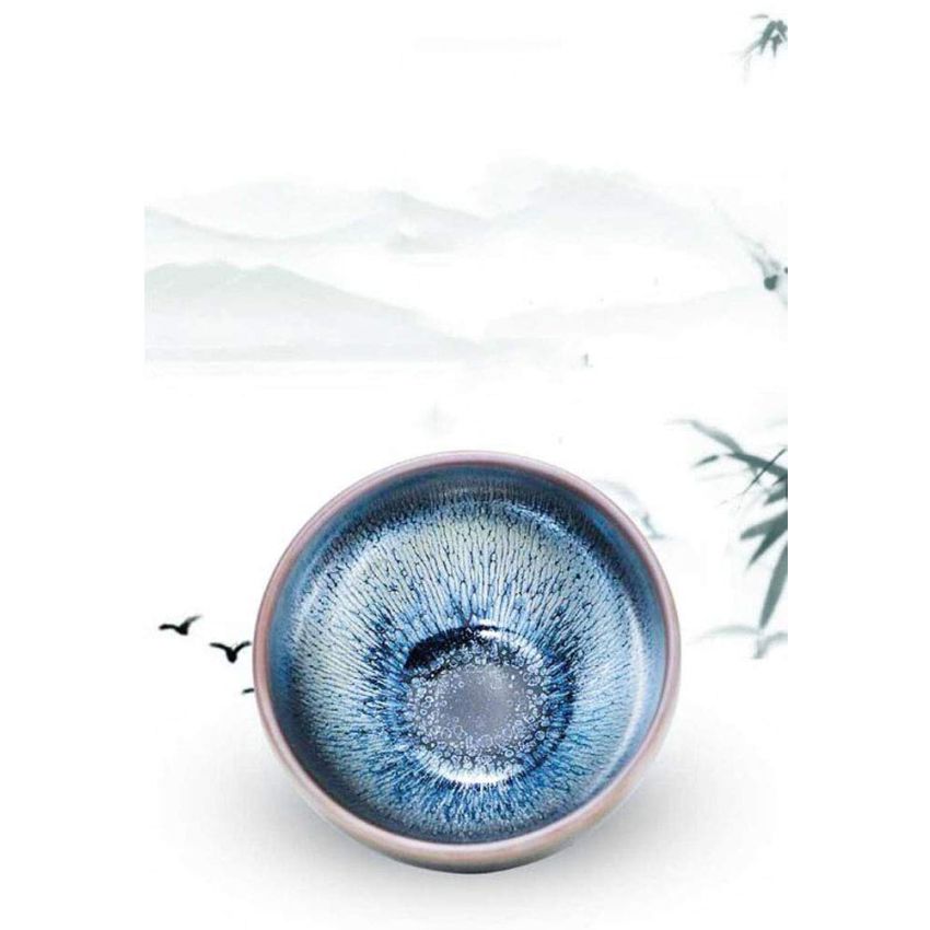 One Featured JianZhan Raw Ore Tenmoku Colorful Wide Mouth Tea Cups Handmade Ceramic kung fu Tea Cup - NO.47