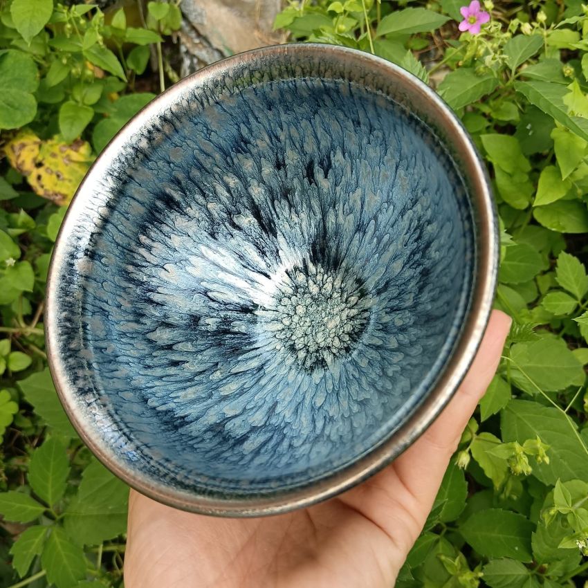 Matcha Tea Bowl, Tenmoku Bloom Glaze 11.8oz, Kiln Change Jian Ware Chinese Jian Zhan, Matcha Tea Cup Ceremony, Authentic Porcelain