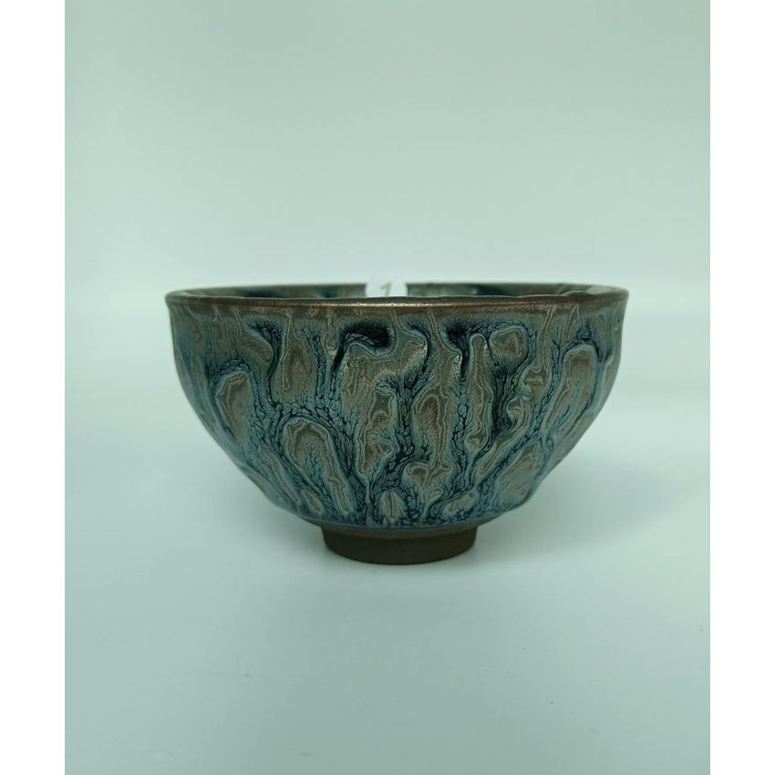 Tenmoku Tea Cups, Tree Pattern Glaze Porcelain Tea Bowls 120ml Chinese Kiln Change Jianzhan