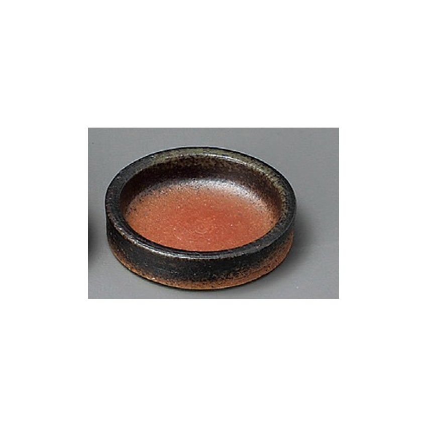 Small Plate, Bizen 3.3 Cut Plate, 3.6 x 0.8 inches (92 x 21 mm), Earth, Japanese Tableware, Restaurant, Commercial Use