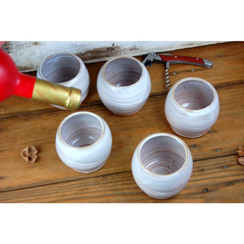 Hand Thrown Pottery Stemless Wine Glass or Drinking Cup in Shale Handmade in North Carolina