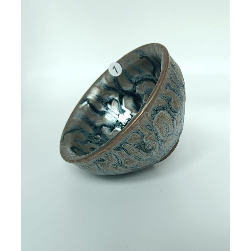 Tenmoku Tea Cups, Tree Pattern Glaze Porcelain Tea Bowls 120ml Chinese Kiln Change Jianzhan