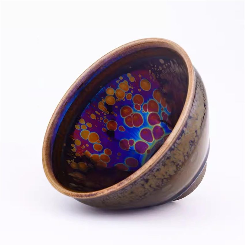 Jianzhan Tenmoku Unique Teacup Chinese Kungfu Tea Cup Porcelain Master Tea Bowl Handmade Teaware Natural Kiln Fired Ceramic Mug