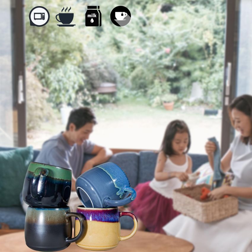 Large Ceramic Coffee Mugs, 20 Oz Oversized Pottery Coffee Mugs Handmade,Big Stoneware Tea Cups for Office and Home(Grey)