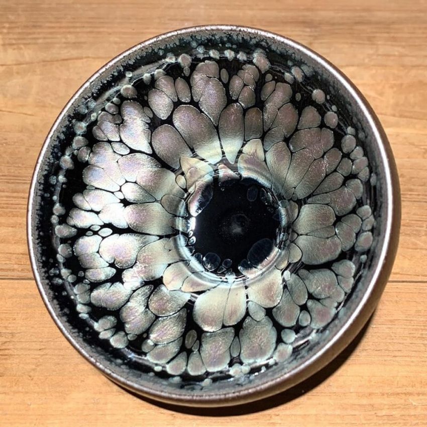 Tenmokus Tea Cup Handmade with Good Glaze, 4.4oz / 130ml Porcelain, Chinese Traditional Skill Tenmoku Jianzhan Teacup, Jianyao Bowl