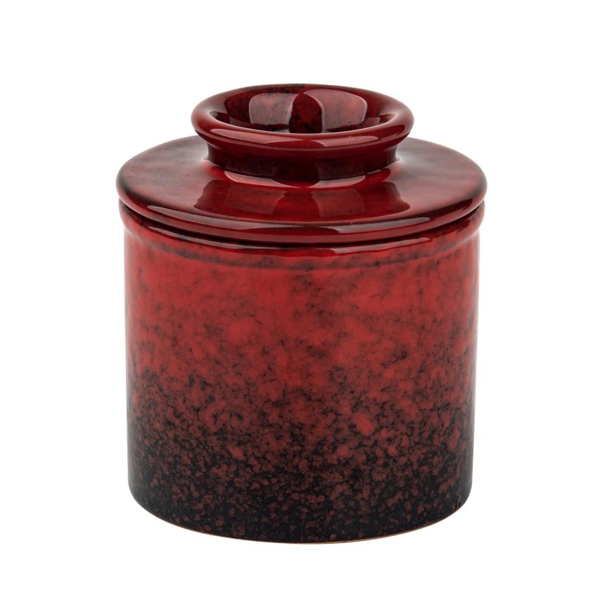Pottery Butter Keeper Crock Butter Crock Red French Butter Dish Butter Crock For Counter With Water Ceramic Butter Holder Cup To Leave On Counter