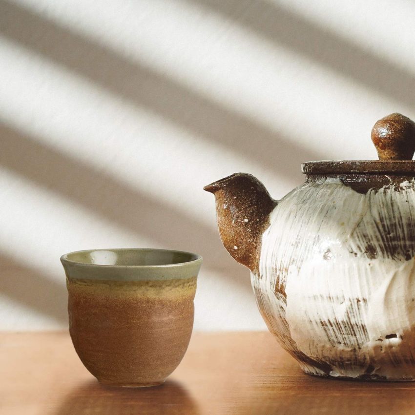 Japanese Tea Cups - Ceramic Tea Set - Elegant Japanese Cups for Hot and Cold Drinks - Housewarming Gift Japanese Tea Set - Coffee Mug No Handle - Asian Teacups - Japanese Ceramic Mug - Set of 4