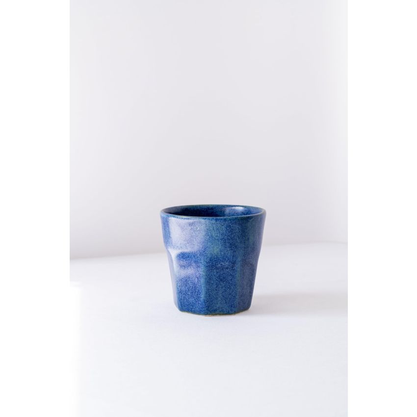 Modern Handmade Square Blue Pottery Mug - Blue Stoneware Coffee/Tea Cup - Minimalist Small Ceramic Mug - Unique Coffee Mug - Personalized Coffee Mug