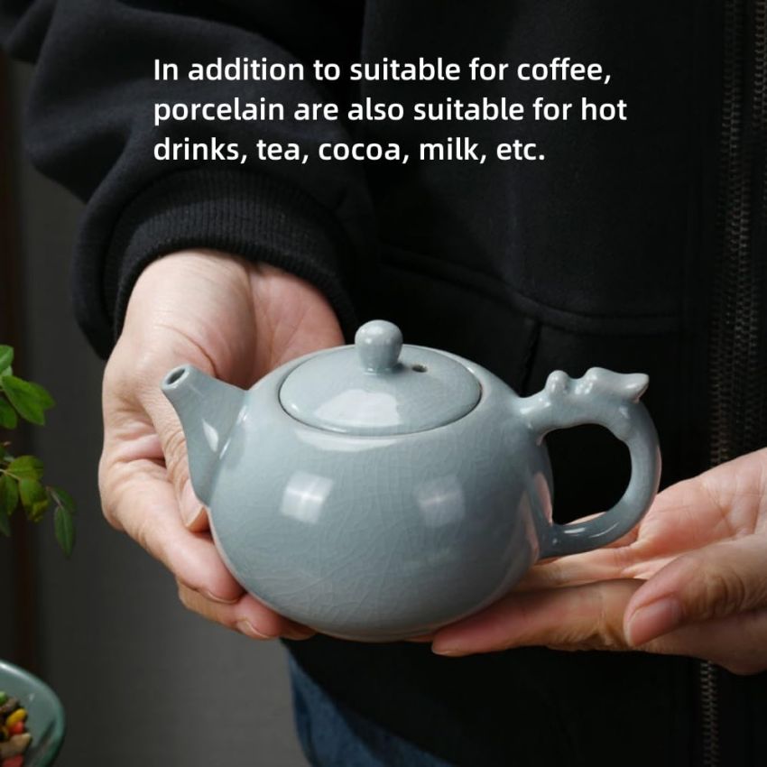 Exquisite Ru Porcelain Coffee cup- Traditional Chinese Ceramics with Natural High-Temperature Firing