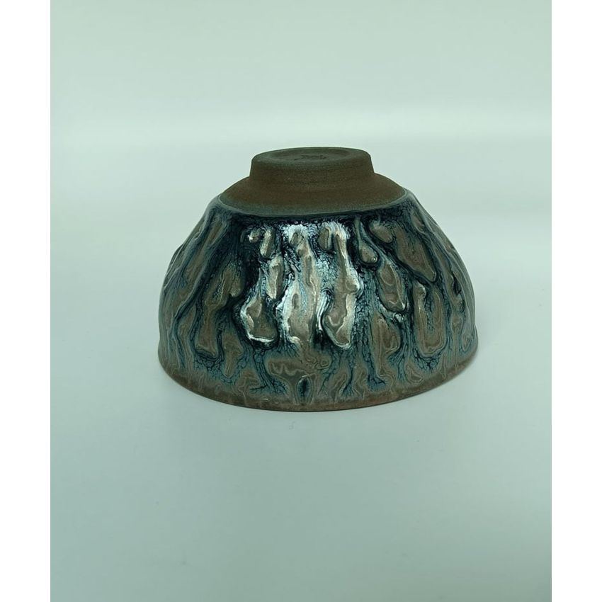 Tenmoku Tea Cups, Tree Pattern Glaze Porcelain Tea Bowls 120ml Chinese Kiln Change Jianzhan