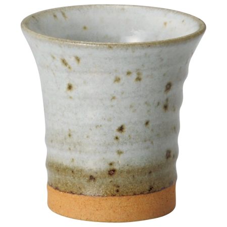 Yamashita Craft 14078540 Beer Glass, Stein, White, φ3.3 x 3.5 inches (8.4 x 8.8 cm), 190cc), White Buckwheat Uniform Kiln Free Cup