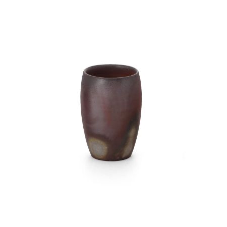 Bizen Ware Yasuhiro Ishida Kiln Change Free Cup (1 Piece), Dark Brown