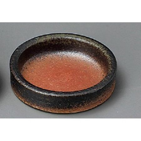 Small Plate, Bizen 3.3 Cut Plate, 3.6 x 0.8 inches (92 x 21 mm), Earth, Japanese Tableware, Restaurant, Commercial Use