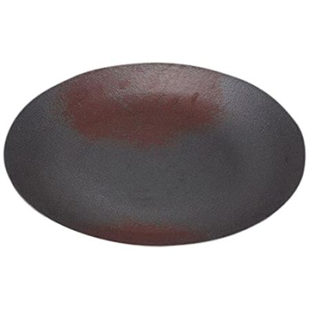 Set of 10 Round Mori Dishes, Bizen Akabuki 14.2 inches (36 cm) Platter, 14.2 x 1.8 inches (35.8 x 4.5 cm), Restaurant, Commercial Use, Tableware