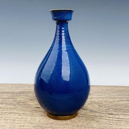 11" Chinese Old Antique Porcelain Song Dynasty jun kiln Blue Glaze Vase