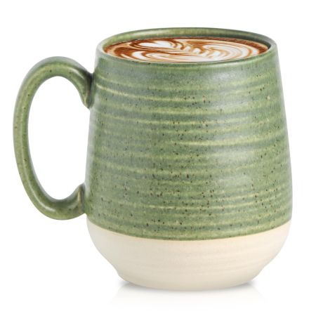 Hasense Coffee Cup, Ceramic Soup Cup With Handle, 20oz Large Coffee Cup for Home and Office, Prefect for Tea, Coffee, Latte, Dishwasher Microwave Safe, 1 PCS(Green)